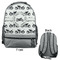 Motorcycle Large Backpack - Gray - Front & Back View