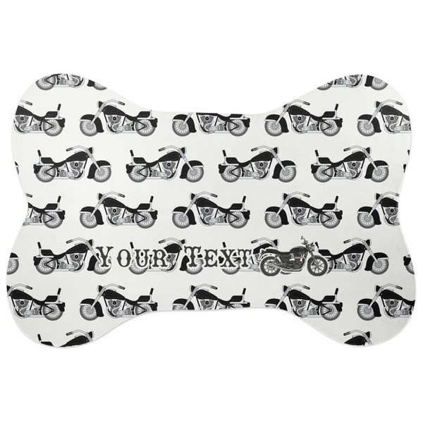 Custom Motorcycle Bone Shaped Dog Food Mat (Large) (Personalized)