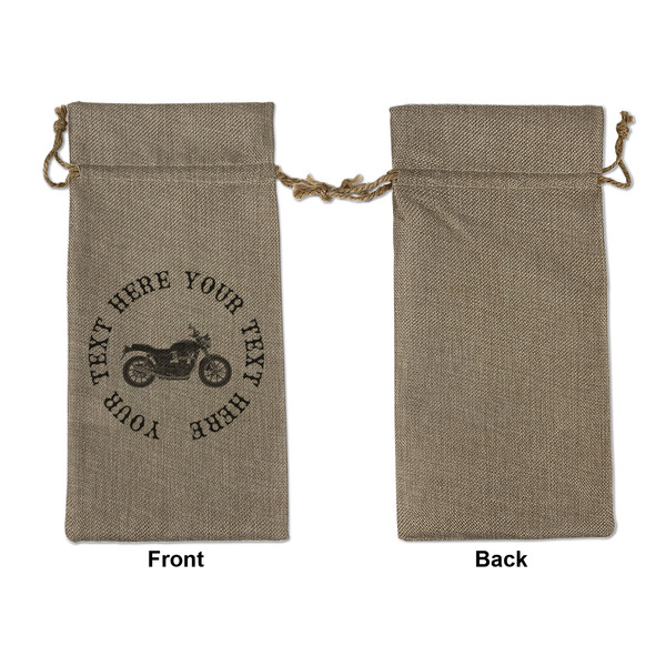 Motorcycle Large Burlap Gift Bags - Front Approval