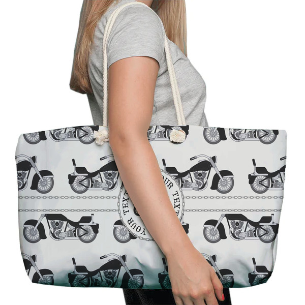 Motorcycle Large Rope Tote Bag - In Context View
