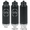 Motorcycle Laser Engraved Water Bottles - 2 Styles - Front & Back View