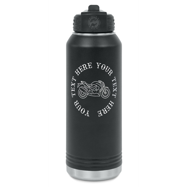 Custom Motorcycle Water Bottle - Laser Engraved - Front (Personalized)