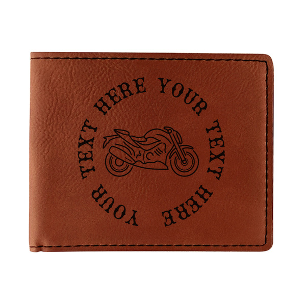 Custom Motorcycle Leatherette Bifold Wallet - Double Sided (Personalized)