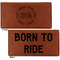 Motorcycle Leather Checkbook Holder Front and Back