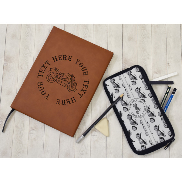 Motorcycle Leather Sketchbook - Large - Single Sided - In Context