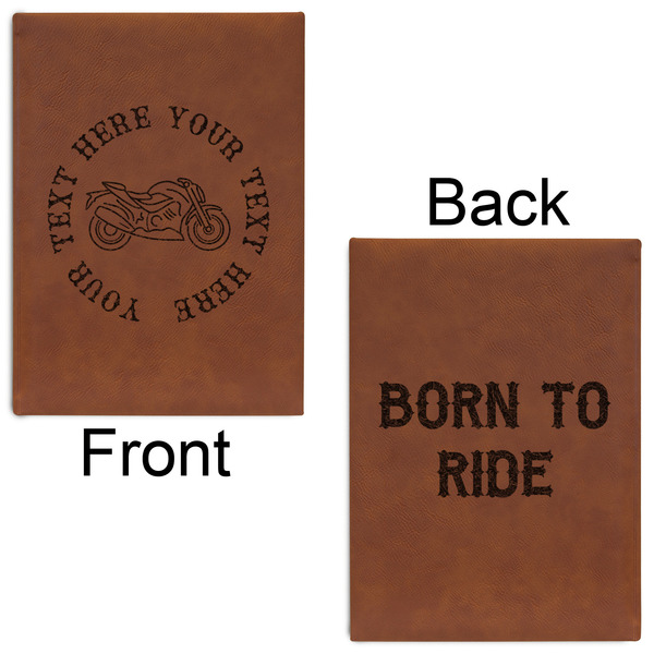 Motorcycle Leatherette Journals - Large - Double Sided - Front & Back View