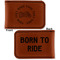 Motorcycle Leatherette Magnetic Money Clip - Front and Back