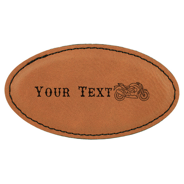 Custom Motorcycle Leatherette Oval Name Badge with Magnet (Personalized)