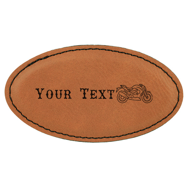 Custom Motorcycle Leatherette Oval Name Badge with Magnet (Personalized)