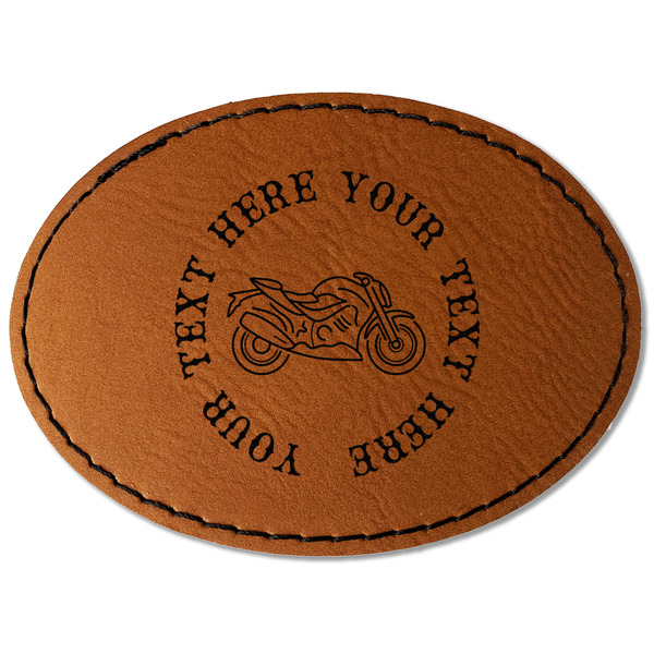 Motorcycle Leatherette Patches - Oval