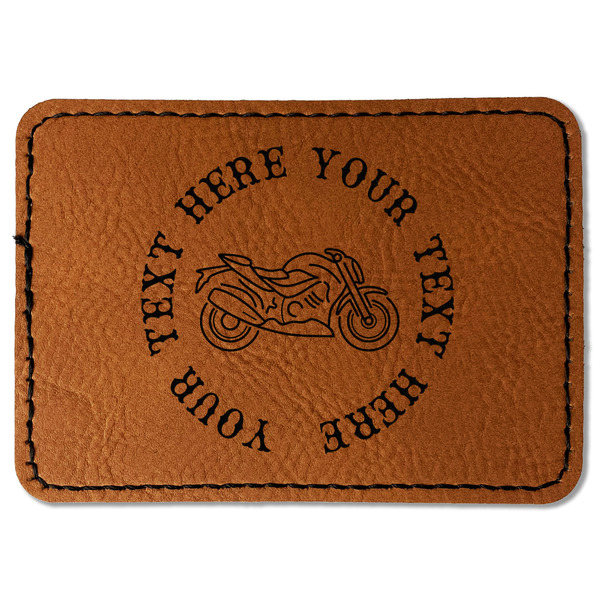 Motorcycle Leatherette Patches - Rectangle