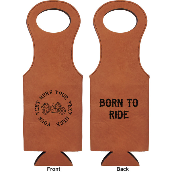 Motorcycle Leatherette Wine Tote Double Sided - Front and Back
