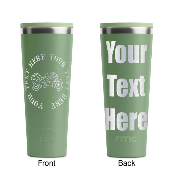 Motorcycle Light Green RTIC Everyday Tumbler - 28 oz. - Front and Back