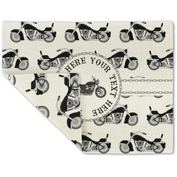 Motorcycle Double-Sided Linen Placemat - Single w/ Name or Text