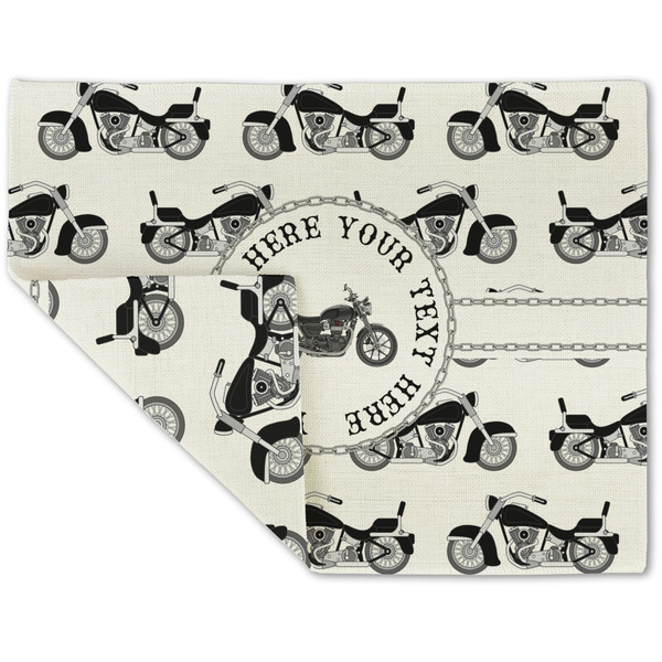 Custom Motorcycle Double-Sided Linen Placemat - Single w/ Name or Text