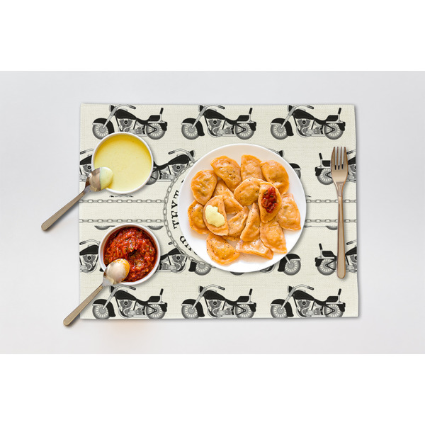 Motorcycle Linen Placemat - Lifestyle (single)