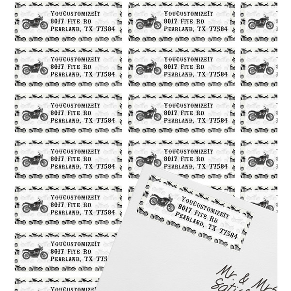 Motorcycle Mailing Label on Envelope - Multiple Labels