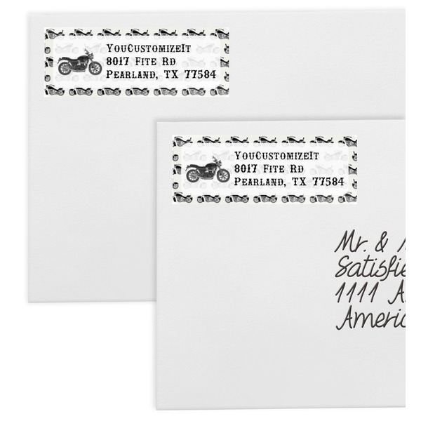 Motorcycle Mailing Labels - Double Stack Close Up