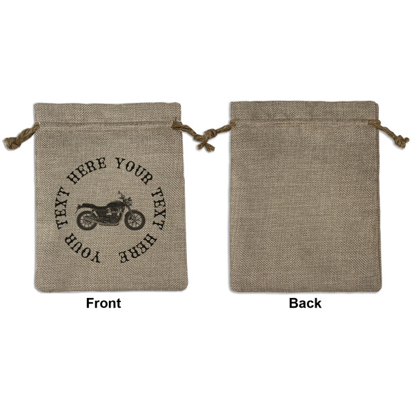 Motorcycle Medium Burlap Gift Bag - Front Approval