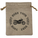Motorcycle Medium Burlap Gift Bag - Front (Personalized)