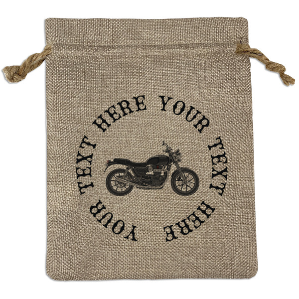 Custom Motorcycle Burlap Gift Bag (Personalized)