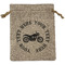 Motorcycle Medium Burlap Gift Bag - Front (Personalized)