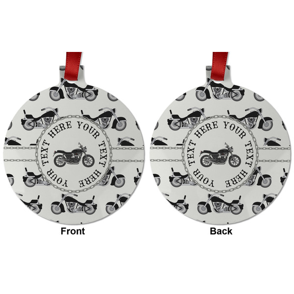 Motorcycle Metal Ball Ornament - Front and Back