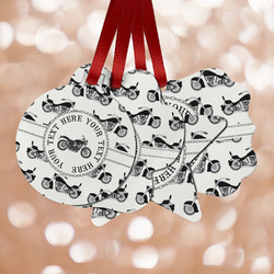 Motorcycle Metal Ornaments - Double Sided w/ Name or Text