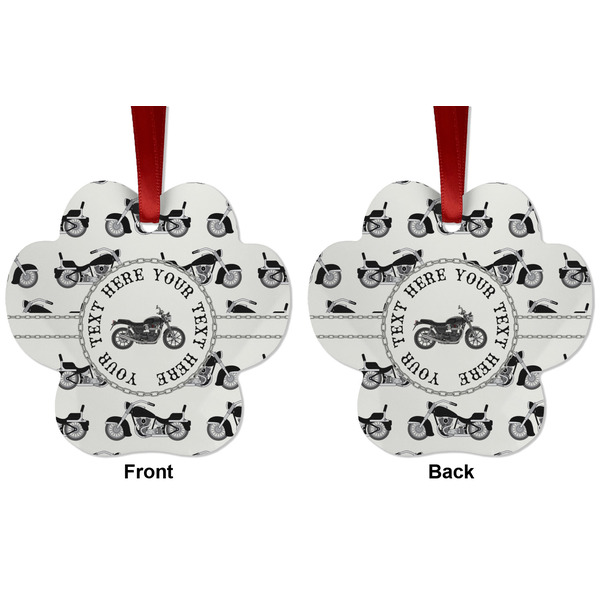 Motorcycle Metal Paw Ornament - Front and Back
