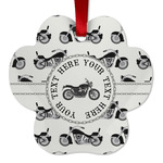 Motorcycle Metal Paw Ornament - Double Sided w/ Name or Text