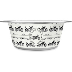 Motorcycle Stainless Steel Dog Bowl - Large (Personalized)