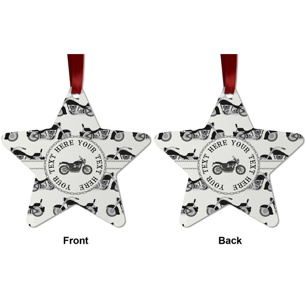 Motorcycle Metal Star Ornament - Front and Back