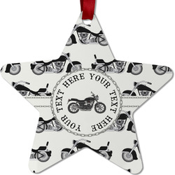 Motorcycle Metal Star Ornament - Double Sided w/ Name or Text