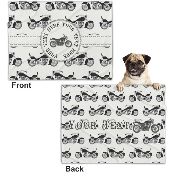 Motorcycle Microfleece Dog Blanket - Regular - Front & Back