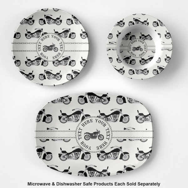 Motorcycle Microwave & Dishwasher Safe CP Plastic Dishware - Group