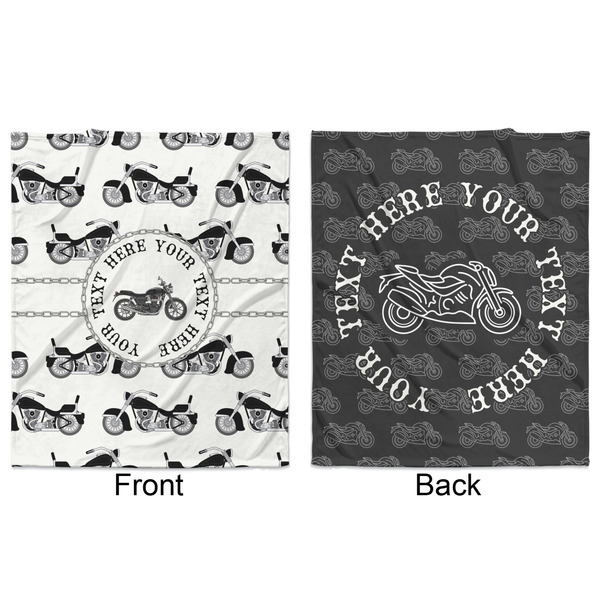 Motorcycle Minky Blanket - 50"x60" - Double Sided - Front & Back
