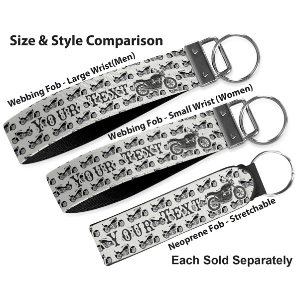 Motorcycle Multiple Key Ring comparison sizes