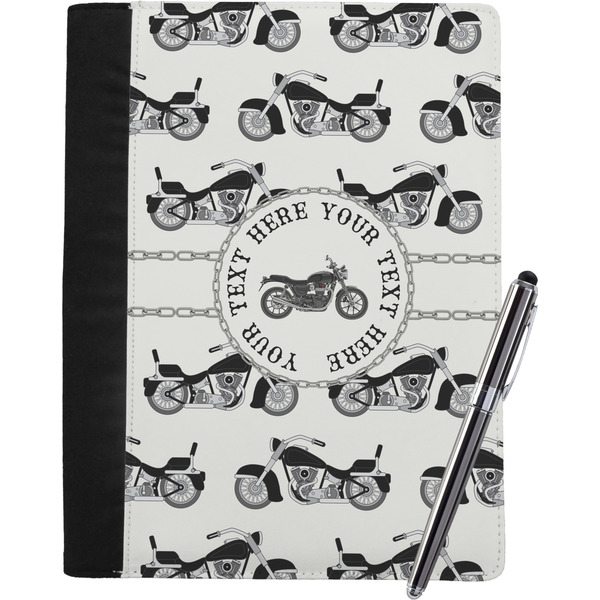 Custom Motorcycle Notebook Padfolio - Large w/ Name or Text
