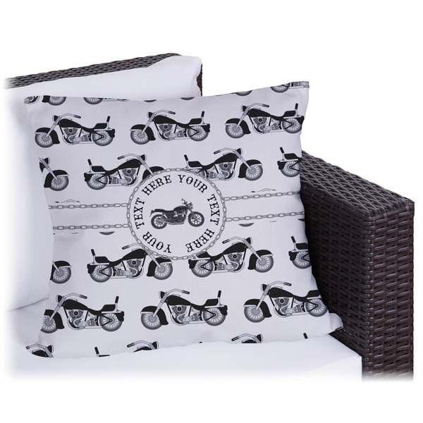 Custom Motorcycle Outdoor Pillow - 18" (Personalized)