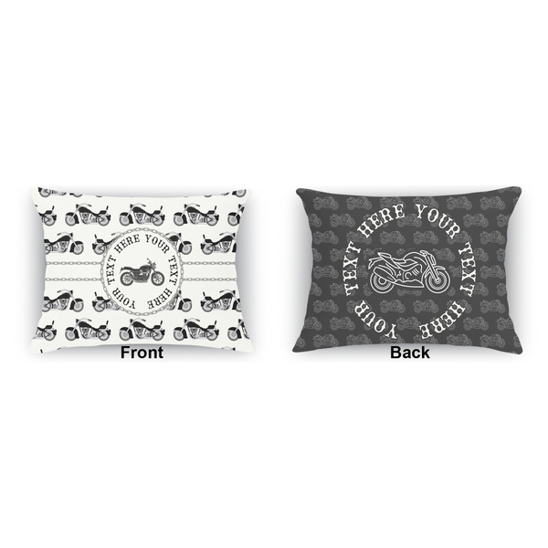 Motorcycle Outdoor Rectangular Throw Pillow (Front and Back)