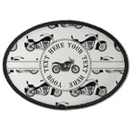 Motorcycle Iron On Oval Patch w/ Name or Text