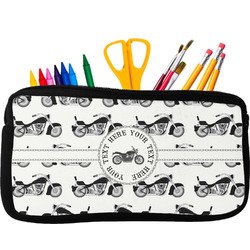Motorcycle Neoprene Pencil Case - Small w/ Name or Text