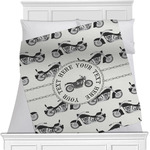 Motorcycle Minky Blanket - Toddler / Throw - 60"x50" - Single Sided (Personalized)