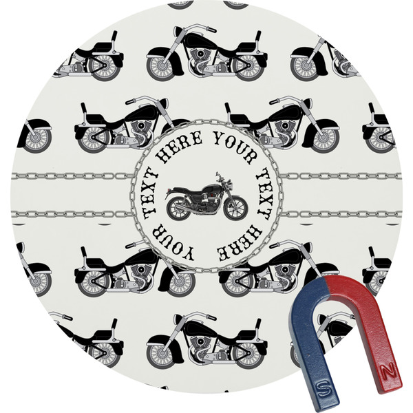 Custom Motorcycle Round Fridge Magnet (Personalized)