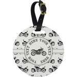 Motorcycle Plastic Luggage Tag - Round (Personalized)