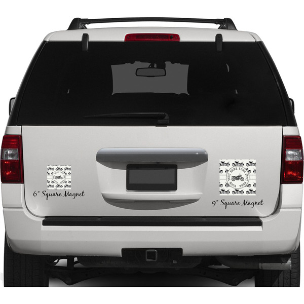 Motorcycle Personalized Square Car Magnets on Ford Explorer