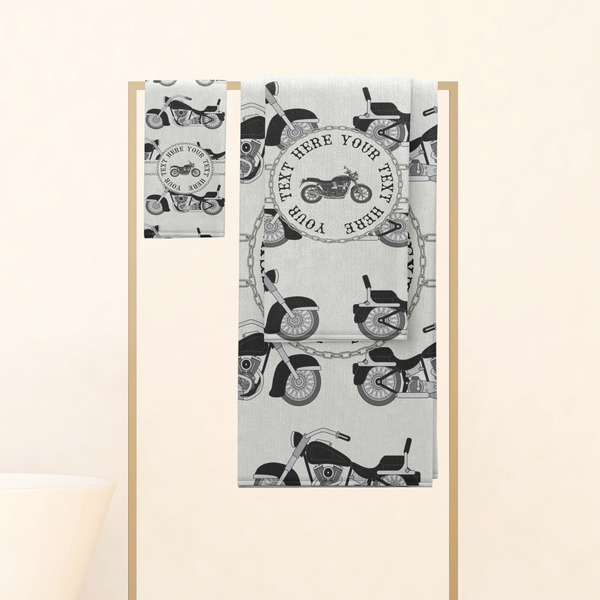 Motorcycle Personalized Towel Set