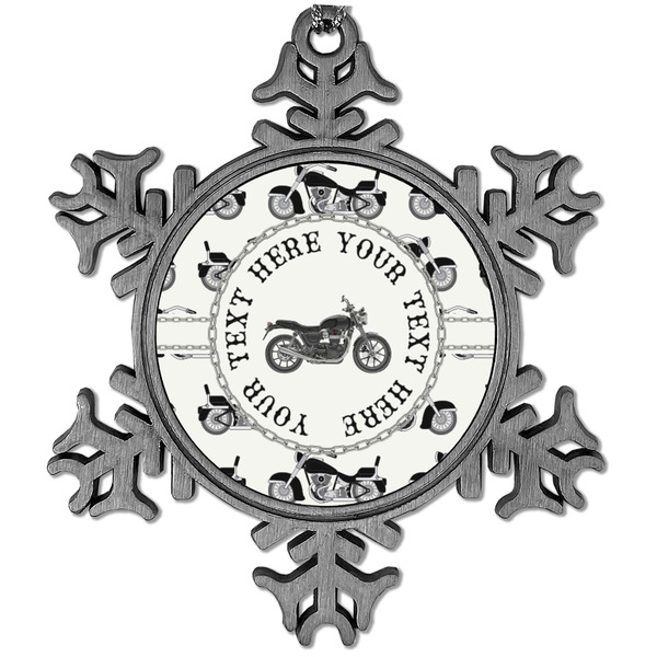 Custom Motorcycle Vintage Snowflake Ornament (Personalized)