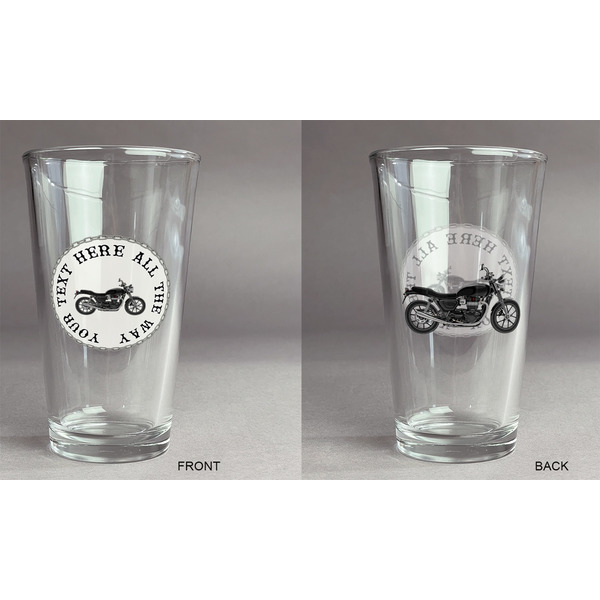 Motorcycle Pint Glass - Two Content - Approval