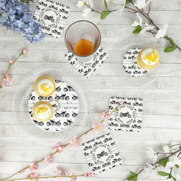 Motorcycle Plastic Party Appetizer & Dessert Plates - In Context